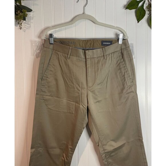 Bonobos Mens Slim Straight Khaki Chinos Pants Size 32x30 Cotton Blend - Picture 3 of 14